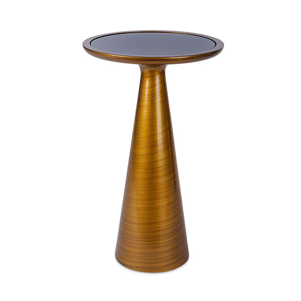 WC1824 Round Metal Table with Smoked Black Mirror